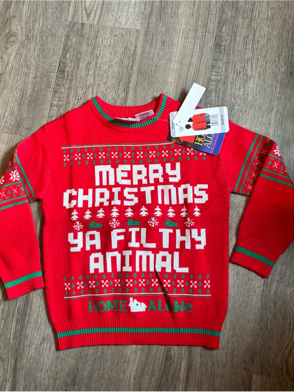 Home Alone Kids 'Merry Christmas Ya Filthy Animal' Red Holiday Sweater